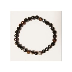 Bracelet 4 mm - Agate noire...