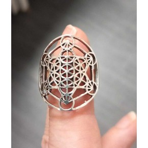 Bague argent massif - cube...