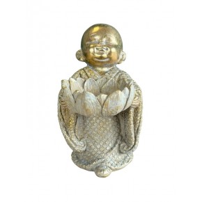 Porte-bougie Moine en Lotus...