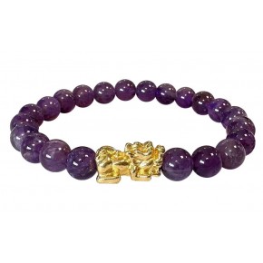 Bracelet 8 mm - Amethyste +...