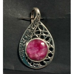 Pendentif argent - Rubis