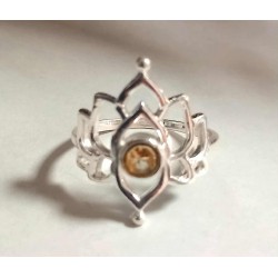 Bague argent - Citrine - T56