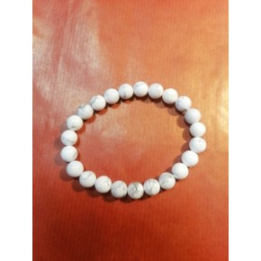 Bracelet 8 mm - Howlite -...