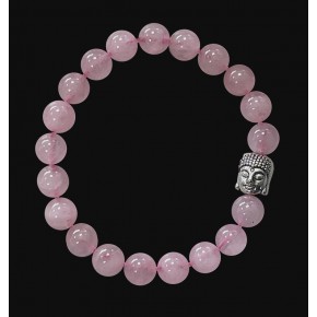Bracelet 6 mm - Quartz Rose...