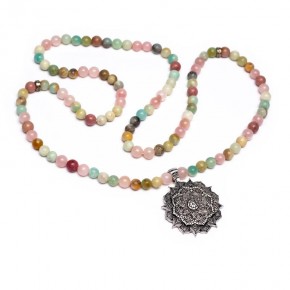 Mala - Quartz rose,...