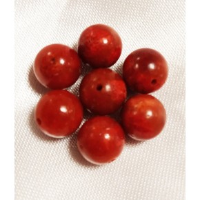 PERLE 8 MM - JASPE ROUGE /...