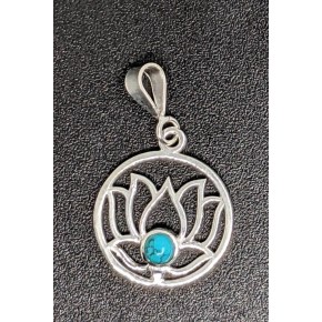 Pendentif argent - pierre...