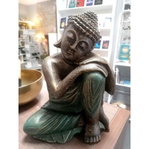 Bouddha penseur - drapé vert