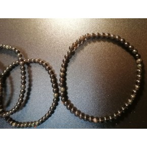 Bracelet 4 mm - Obsidienne...